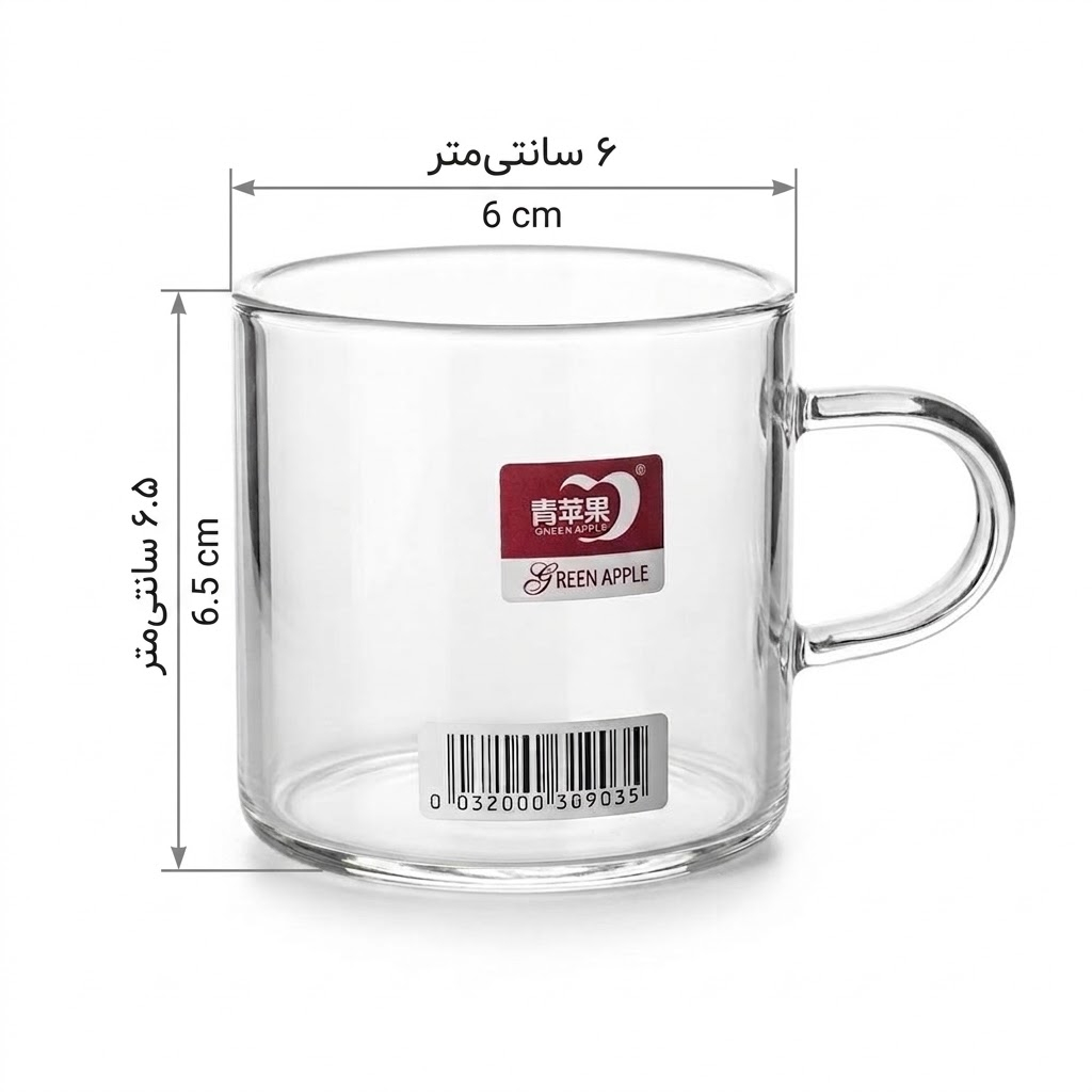 فنجان دلی مدل استوانه پیرکس مجموعه 6 عددی - تصویر 3